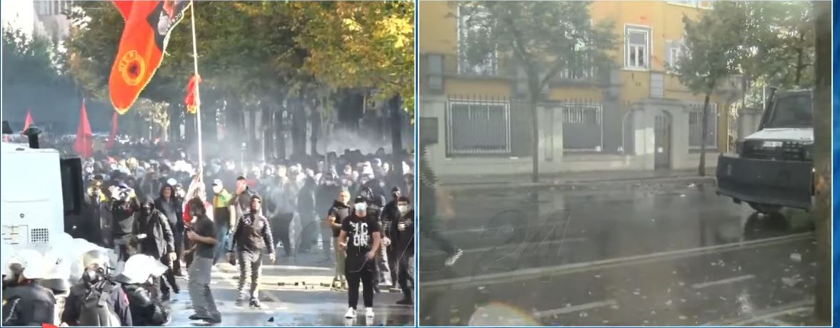 Protesta e studentëve: Pas gazit lotsjellës, protestuesit rikthehen te Kryeministria