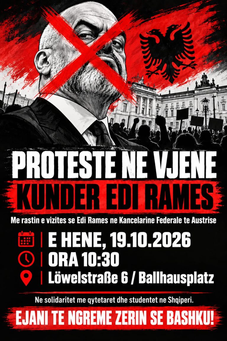 Rama fshihet, por diaspora nuk dorëzohet: Protestë në zemër të Vjenës kundër dhunës policore