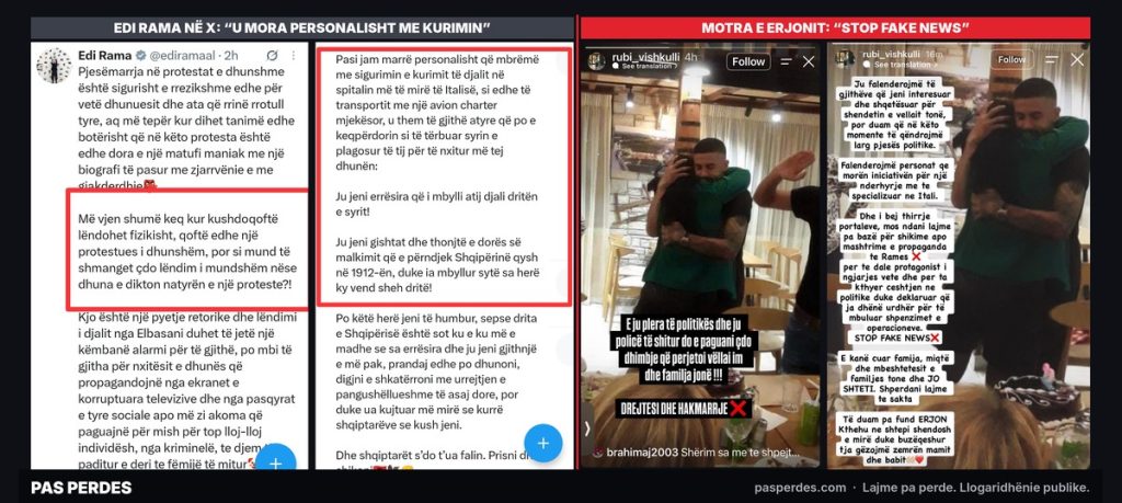 Policia e tij i nxori syrin, ai doli “shpëtimtar”. Familja e Erjonit e demaskon Ramën: “paguam ne, jo shteti! Stop propagandës!”