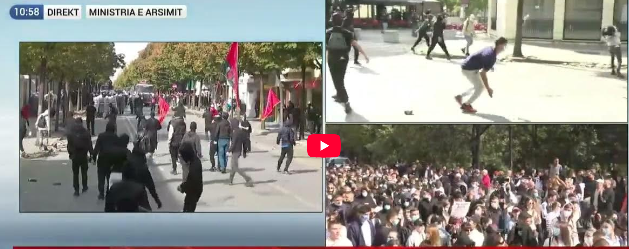 Brutal police violence continues: rubber batons, tear gas and water used against young people
